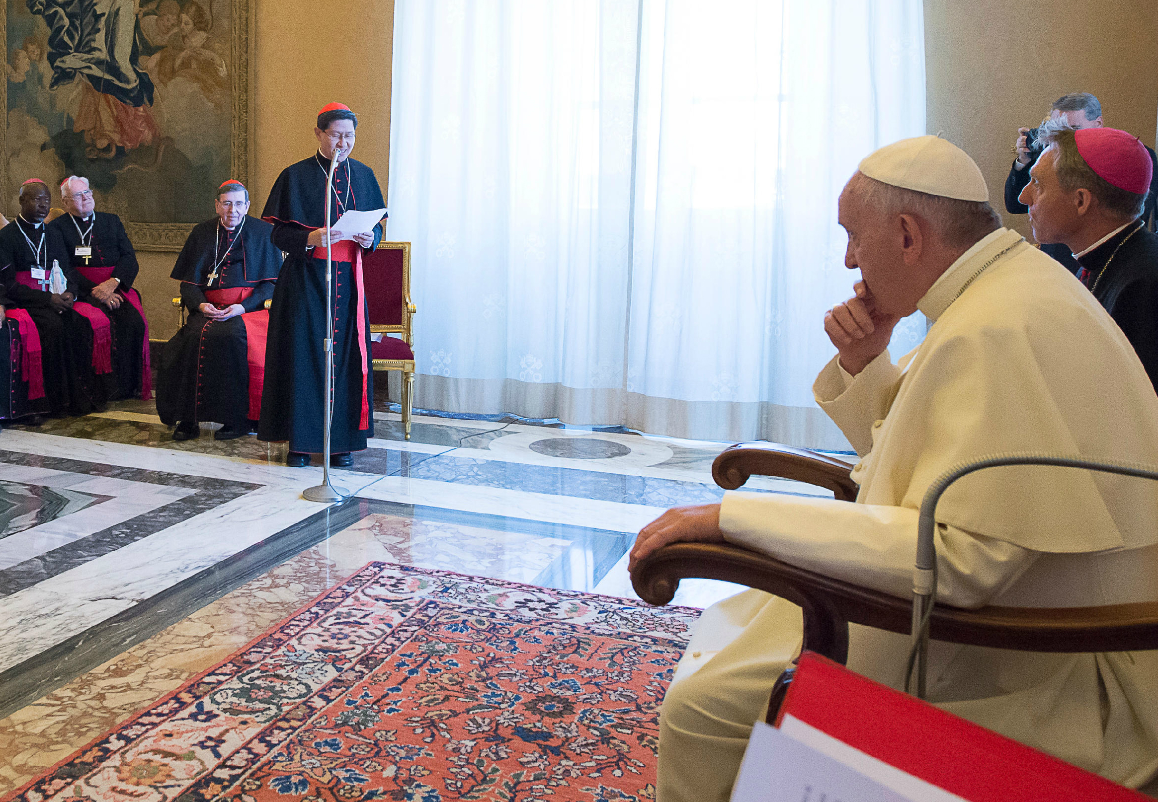 Pope Francis during the audience to the Plenary Assembly of the Catholic Biblical Federation (FEBIC)