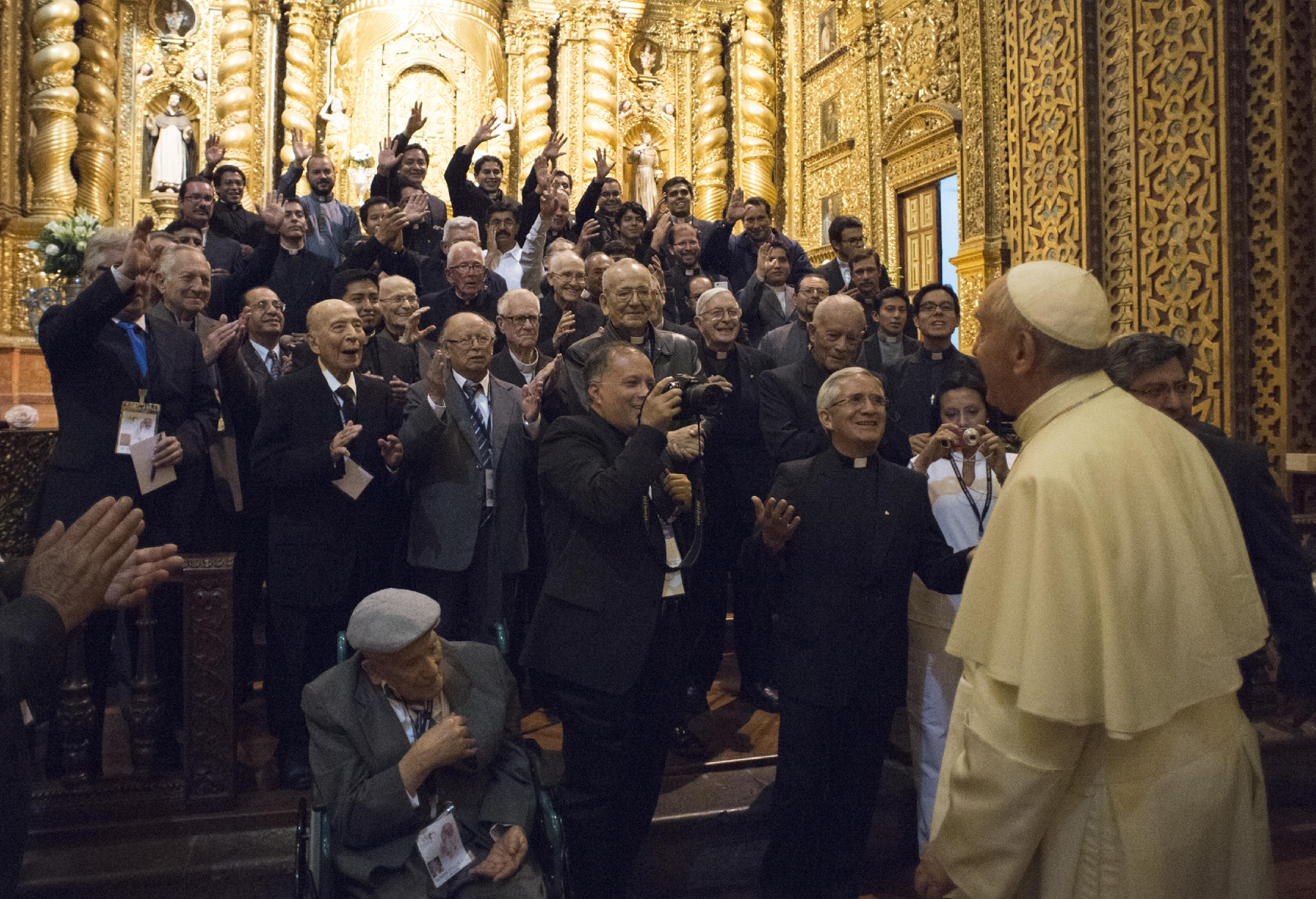 Pope Francis' private visit of to the Church of the Society of Jesus in Quito