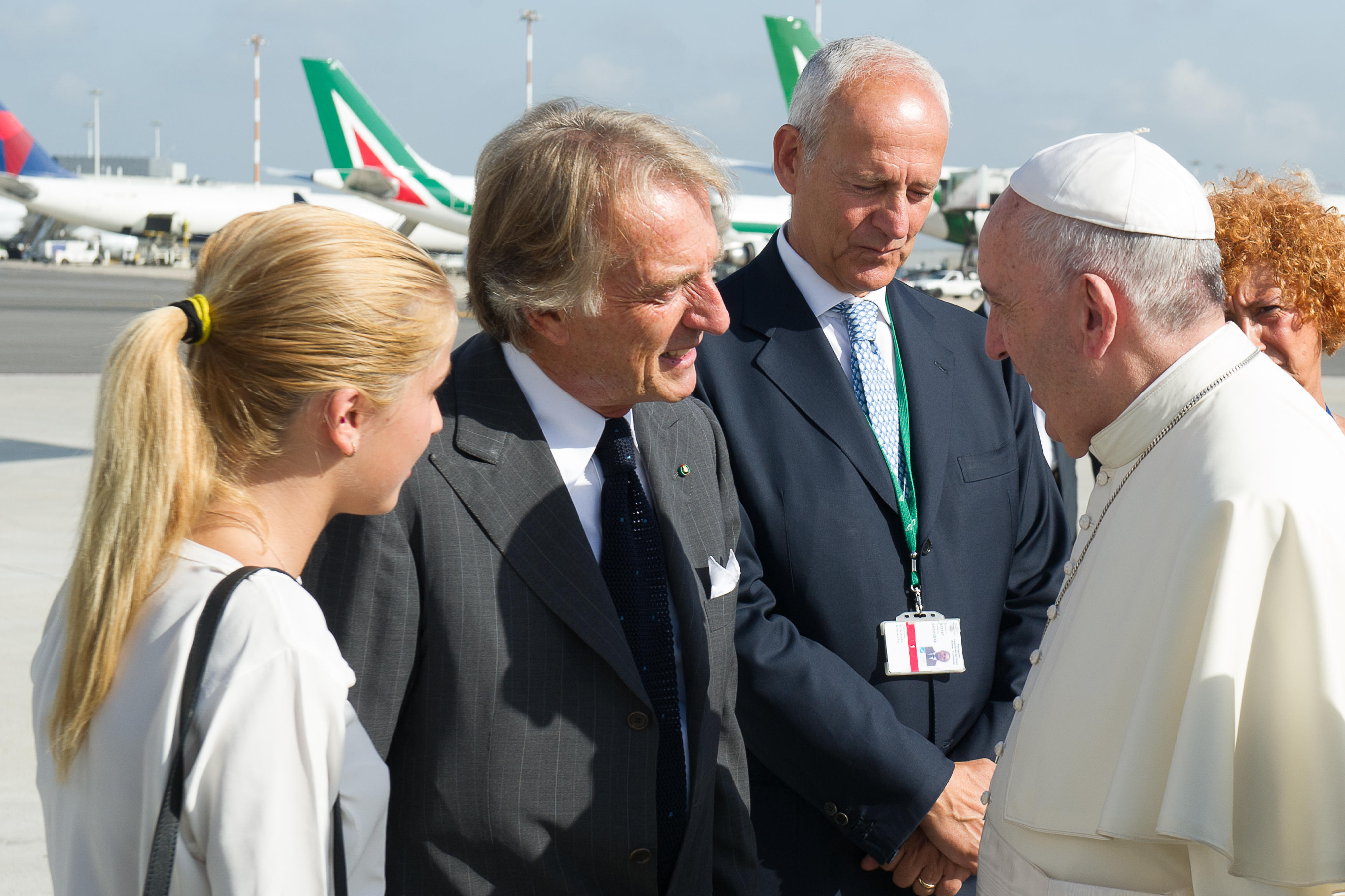 Pope speaks with Luca Cordero di Montezemolo