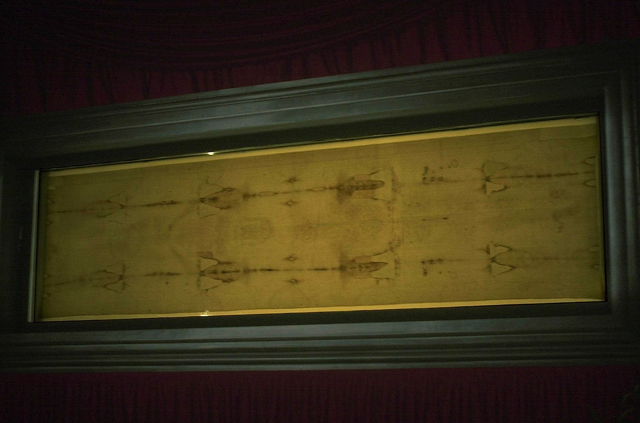 The Shroud exhibited in Turin Cathedral