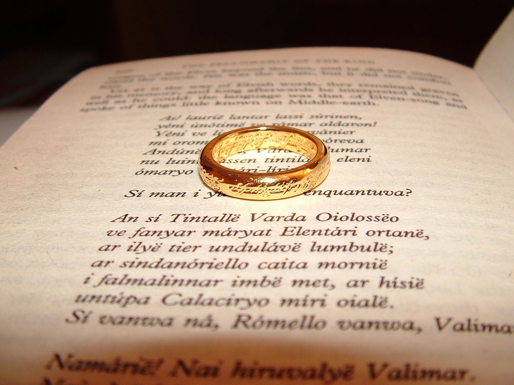 a page of the book "The Lord of the Rings"