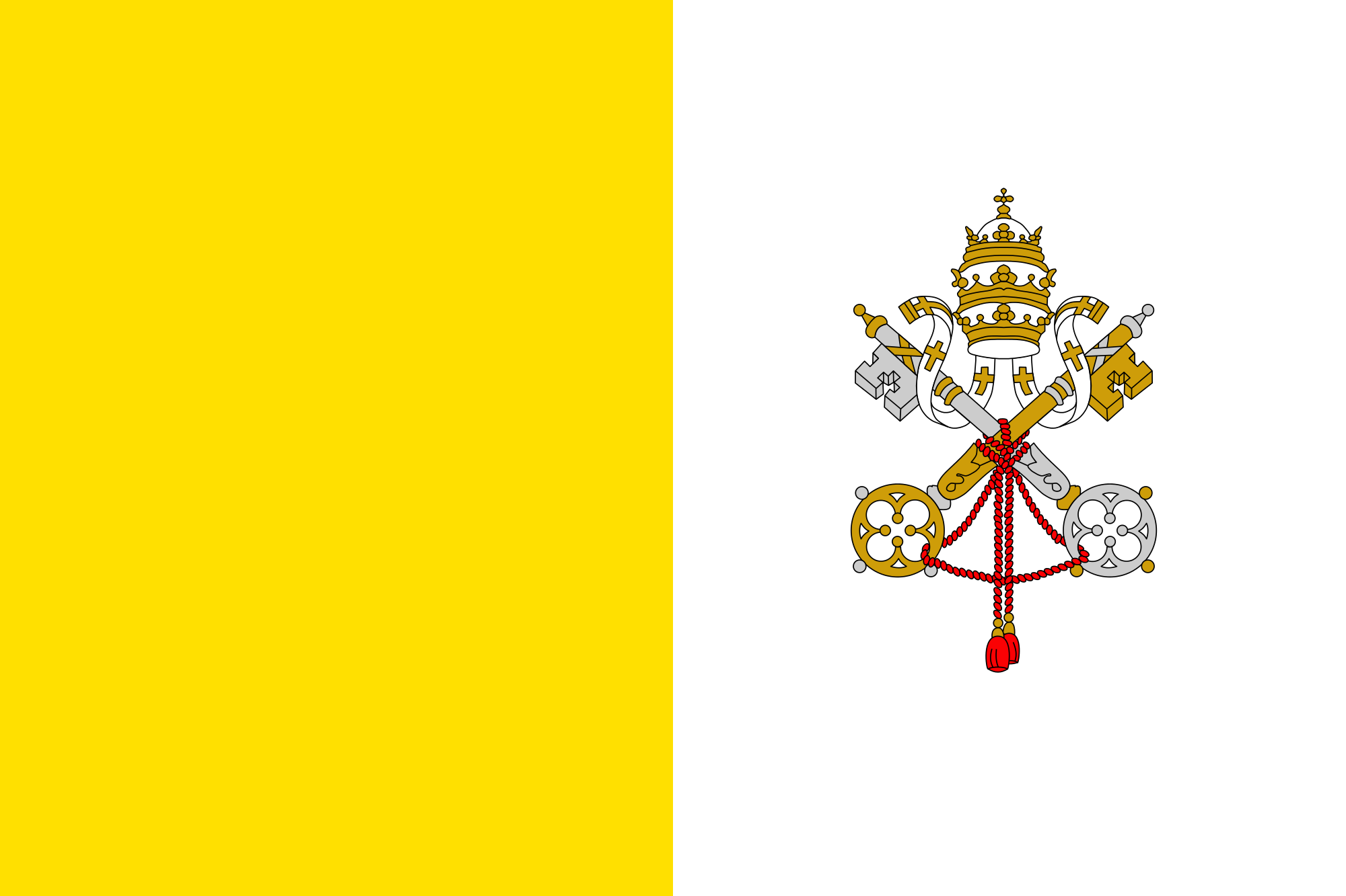 Flag of the Vatican City (2:3 variant)