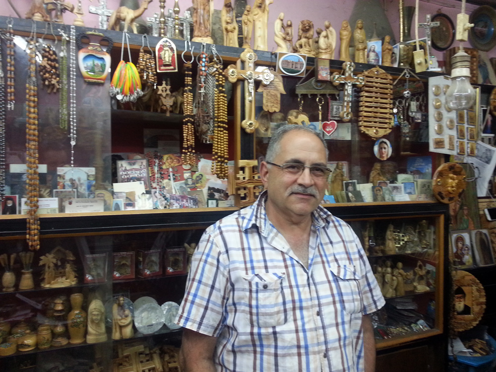 Christian shop owner in the Old City of Jerusalem