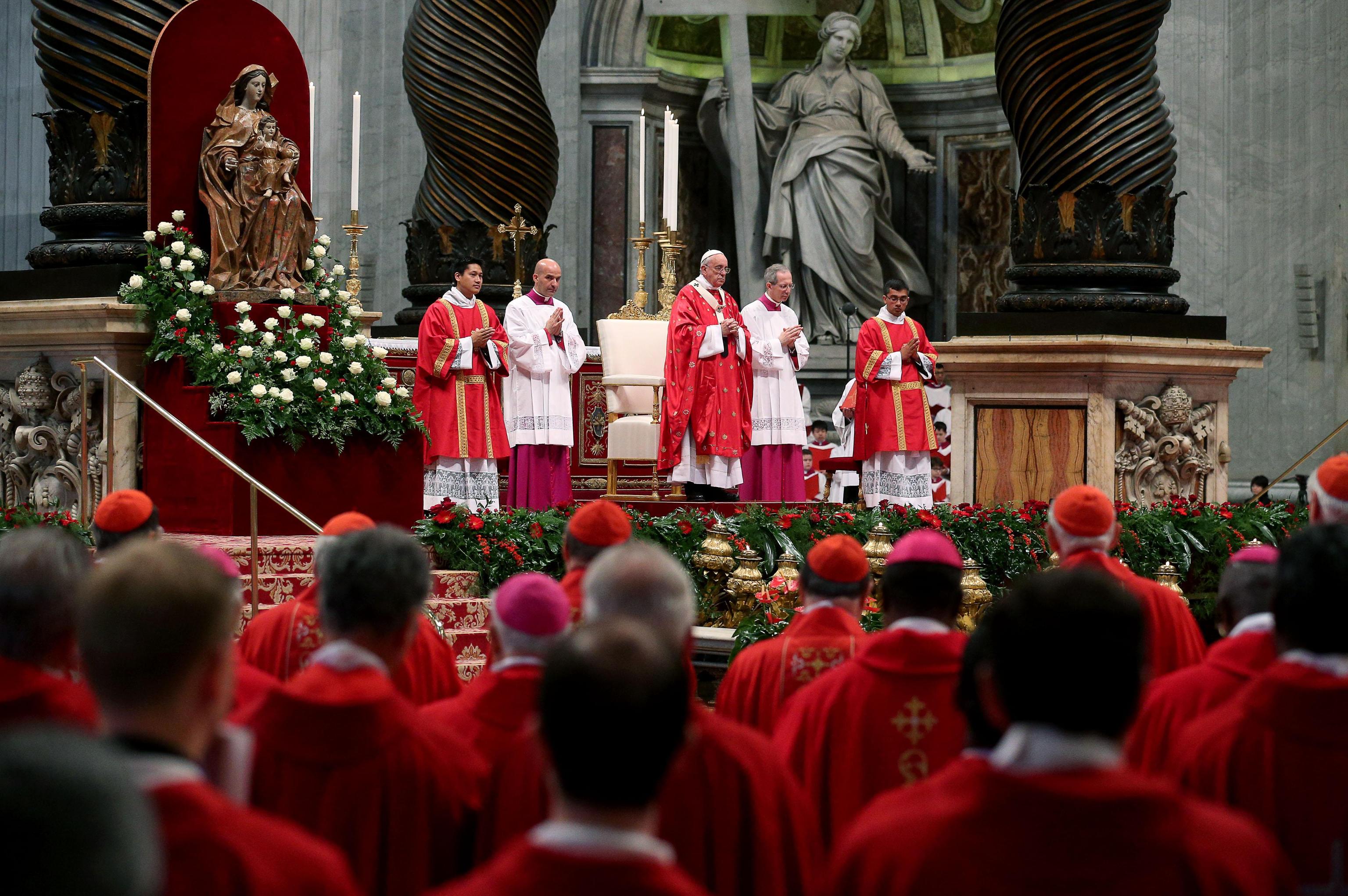 Pope Francis celebrates Holy Mass on Pentecost Sunday in the Saint Peter's basilica in Rome