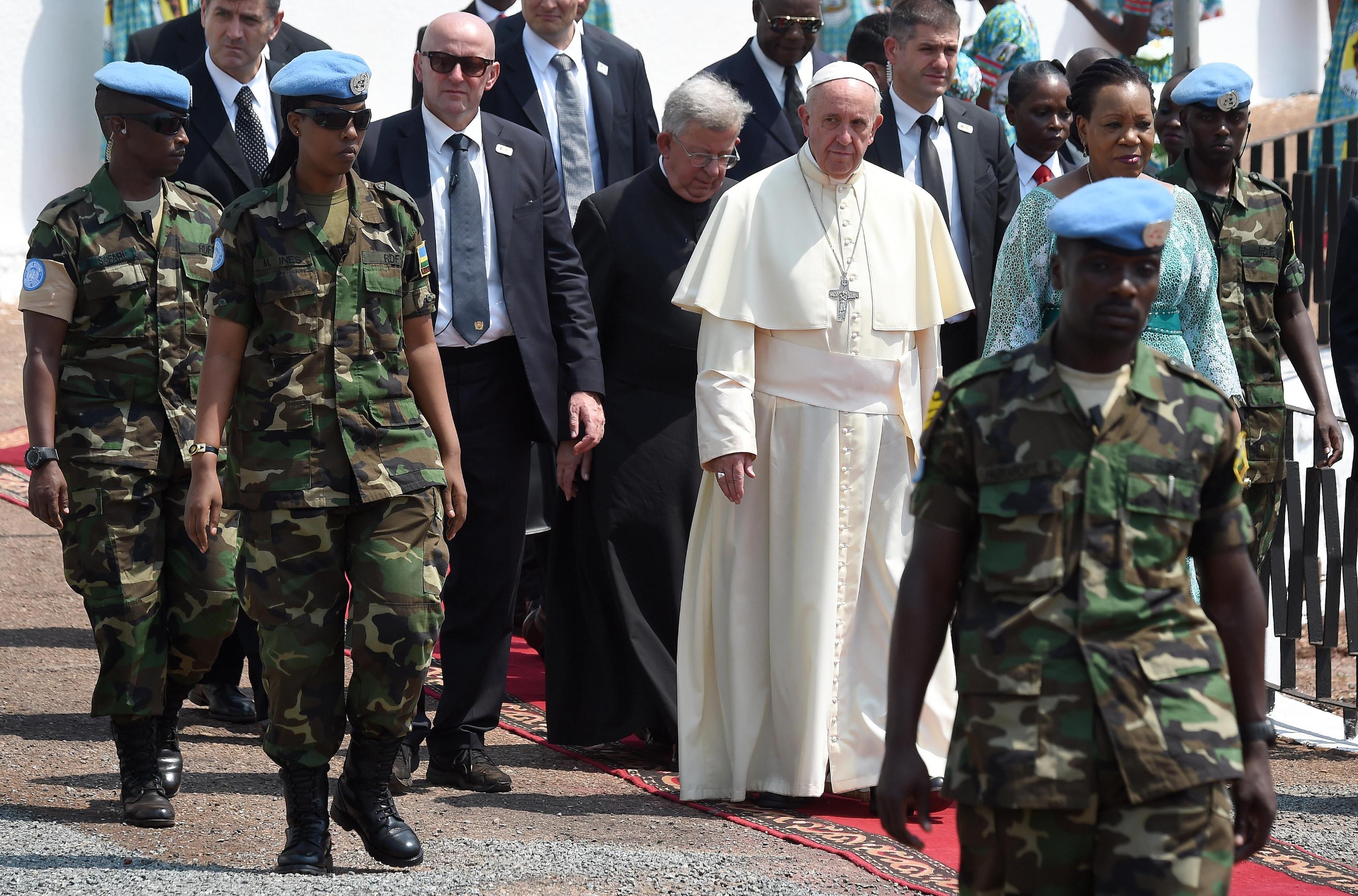 Pope Francis with Central African Republic Presidentad interim  Catherine Samba-Panza