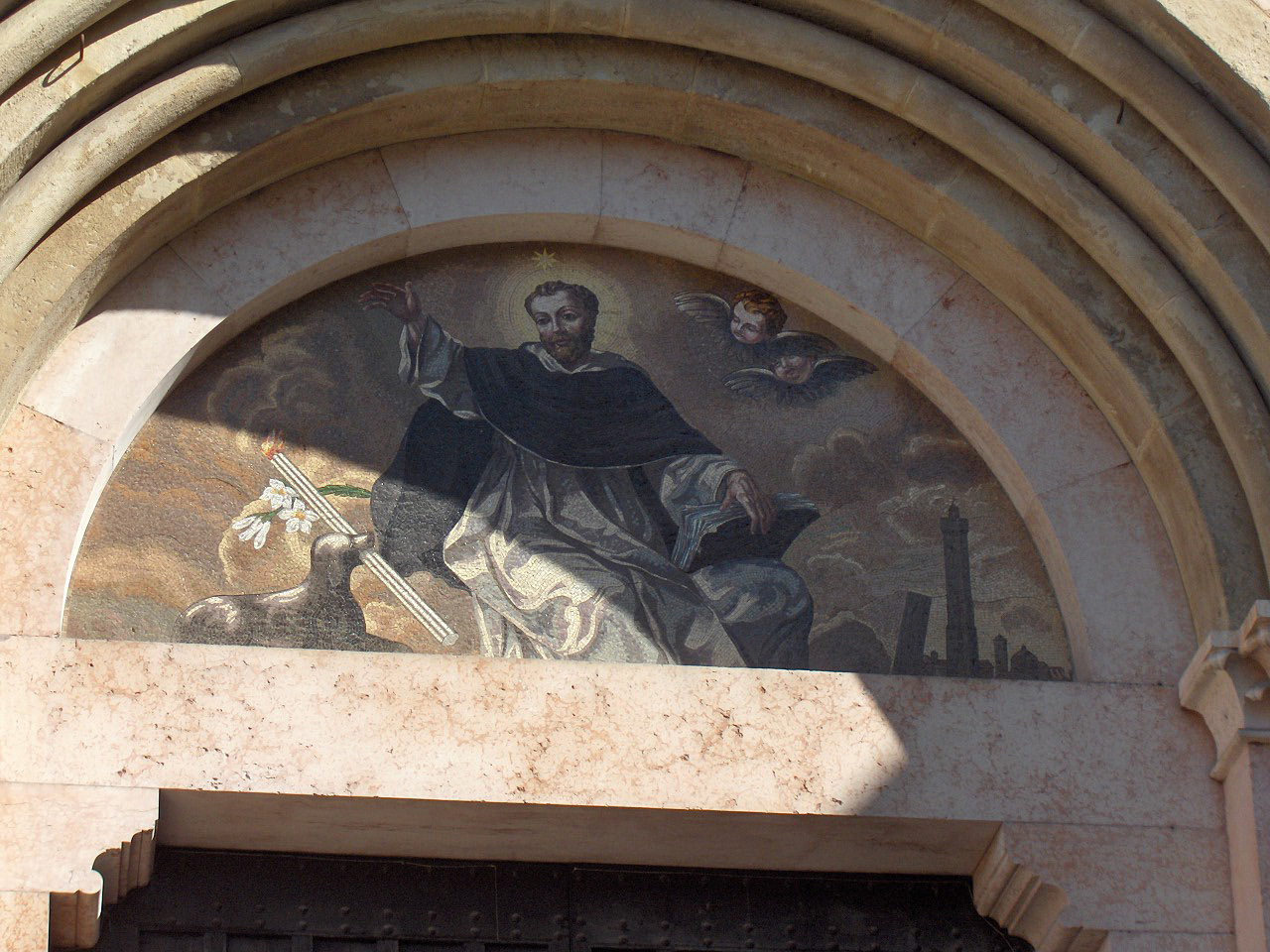 Lunette with a mosaic copy (1921) of a painting by Lucia Casalini-Torelli (1677-1762); basilica of Saint Dominic
