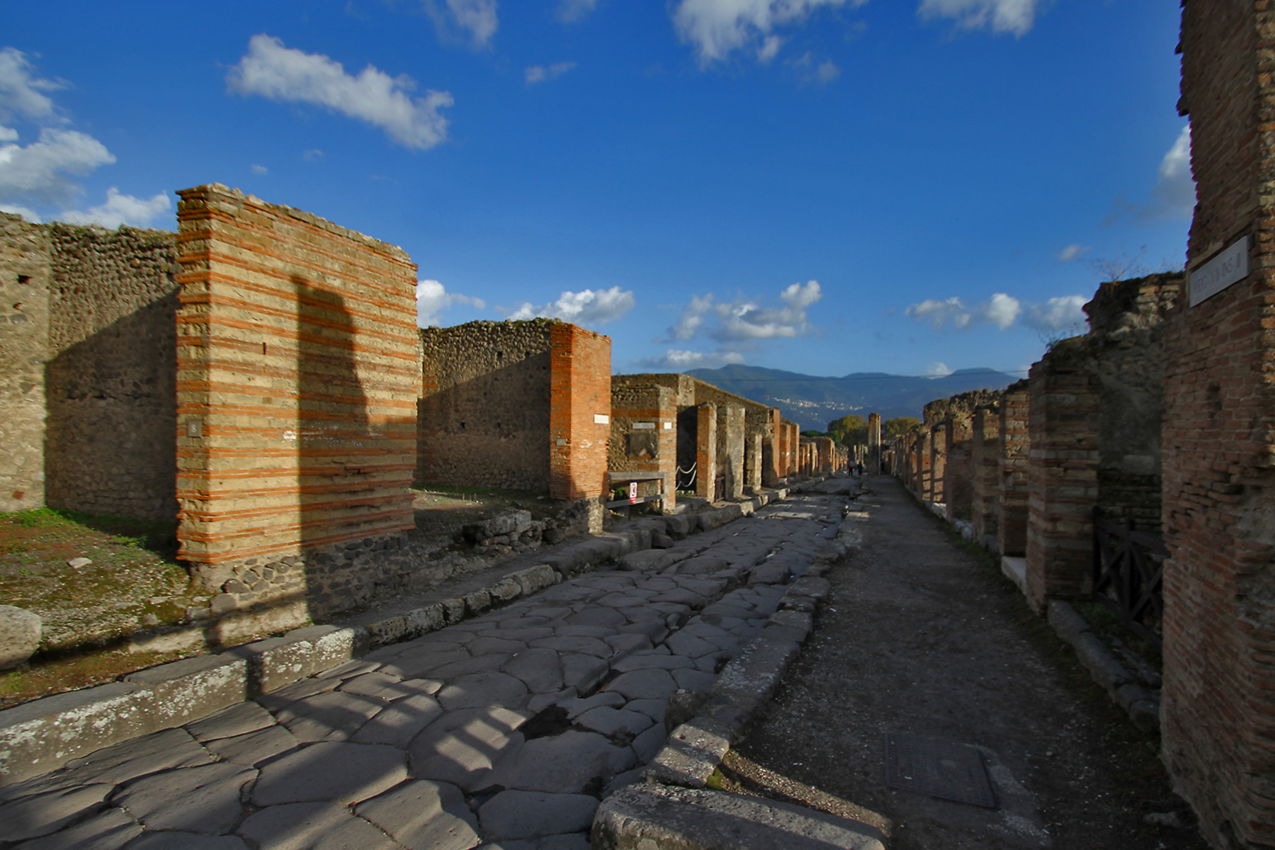 Street view of the historical site of Pompei