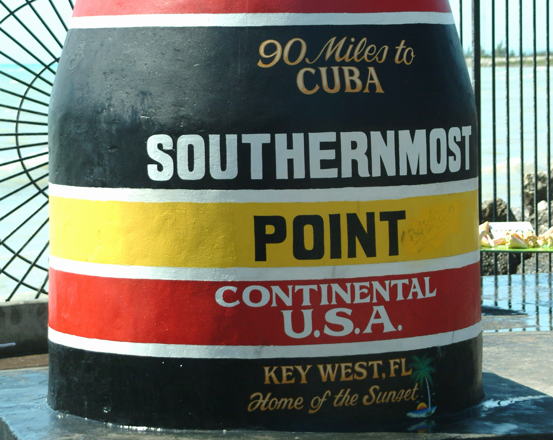Monument marking the southernmost point in the continental US accessible by civilians