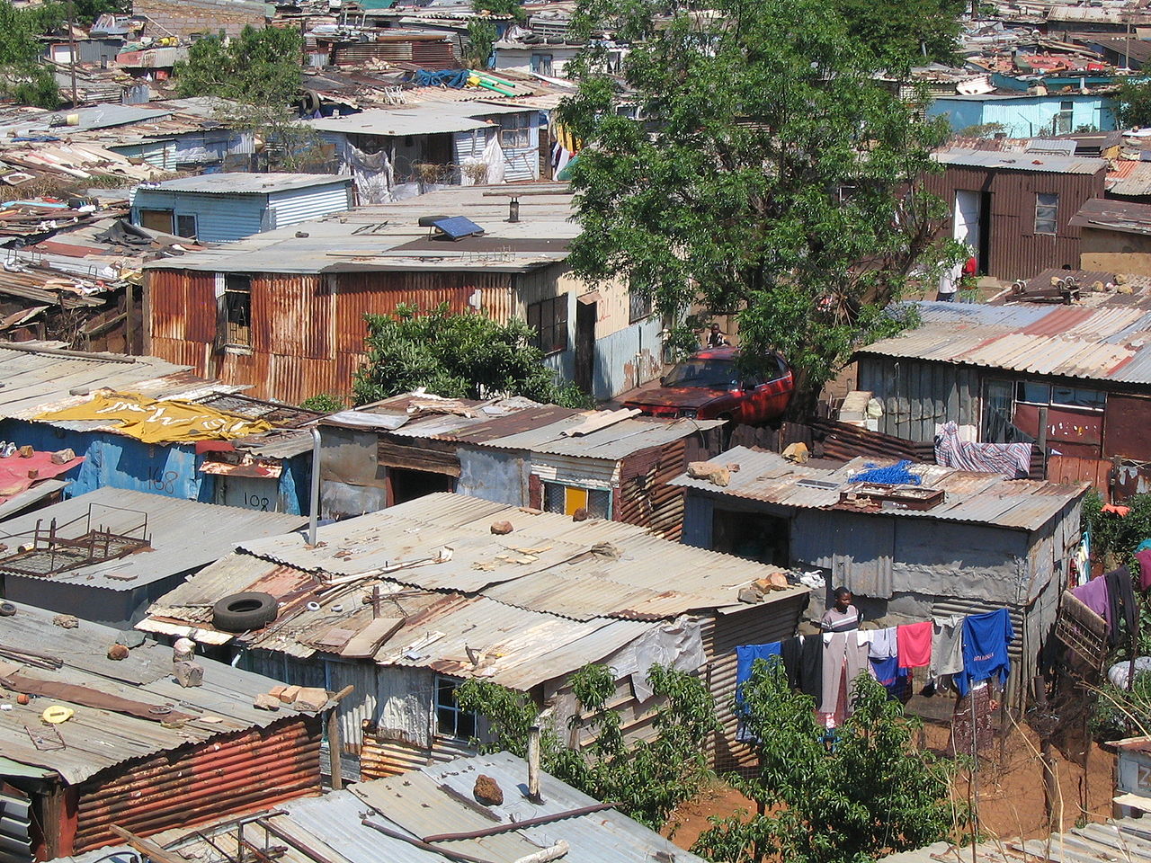 Slum in the South African township of Soweto