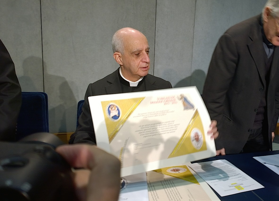 Mons. Rino Fisichella during presentation of the Jubileo of Mercy
