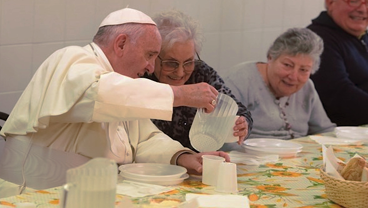 Pope Francis with poors in Florence