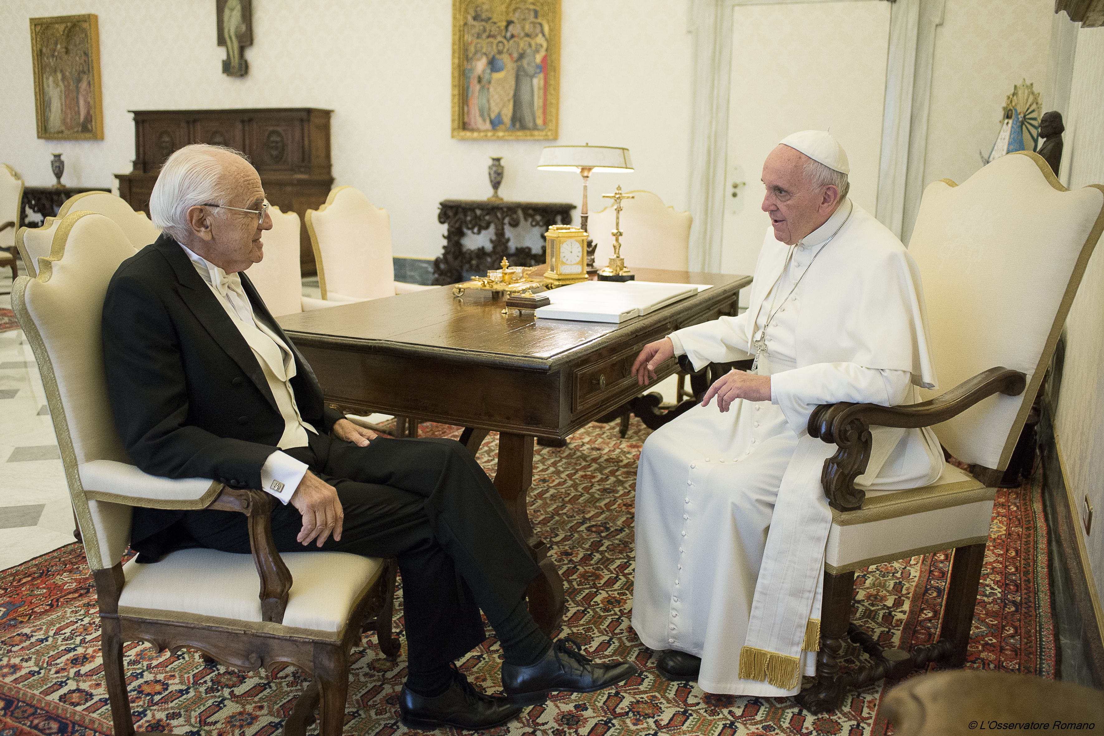 Pope Francis with ambassador of Uruguay