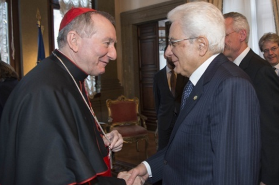 Il cardinale Parolin e il presidente Mattarella