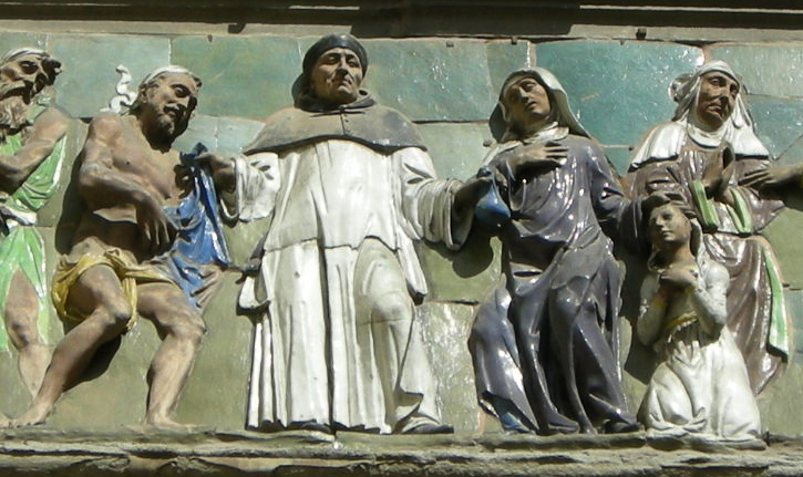 Opere di misericordia Santi Buglioni, Vestire gli ignudi, detto Leonardo Buonafede (Wikimedia Commons)