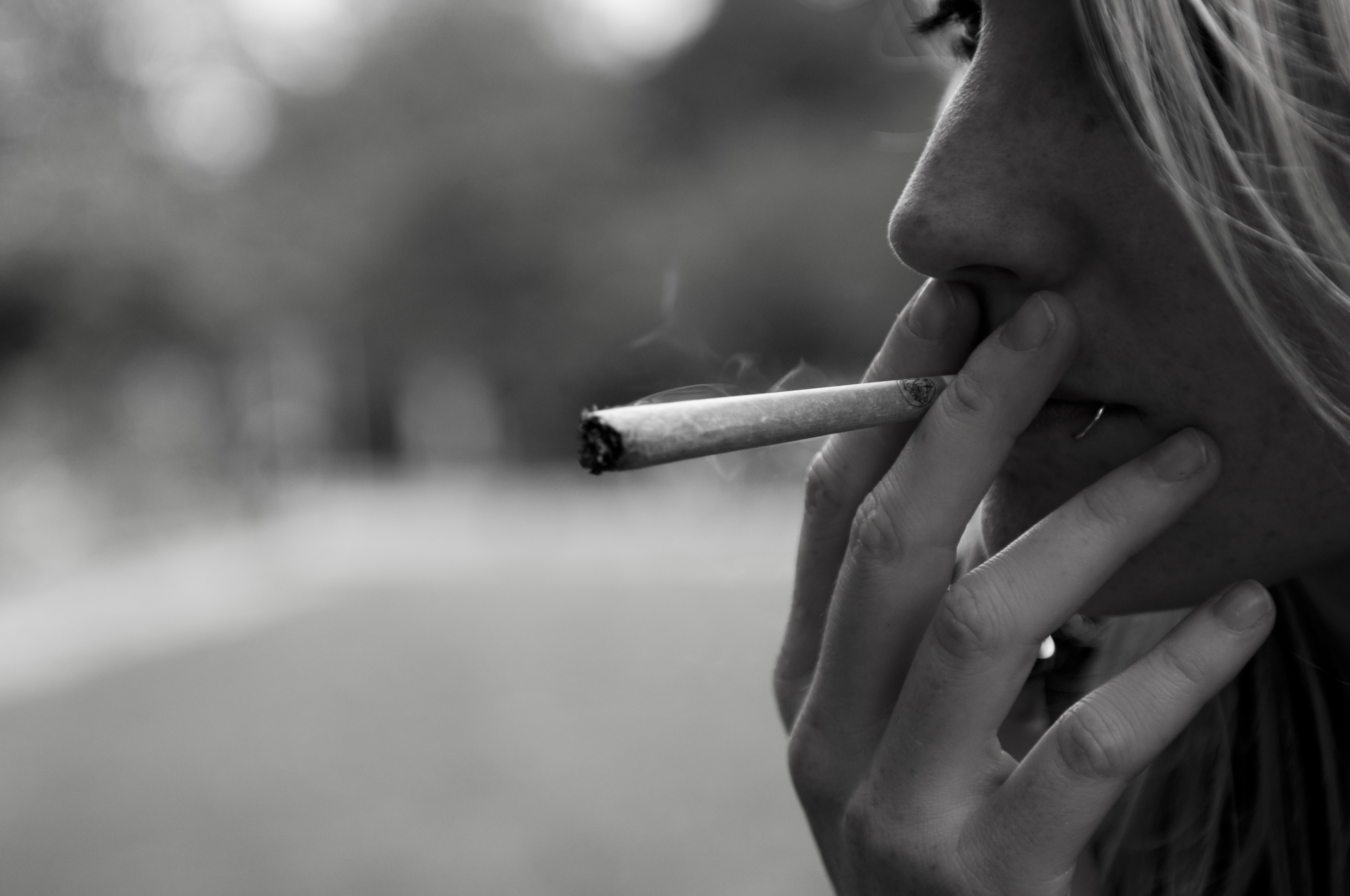 Woman smoking marijauana